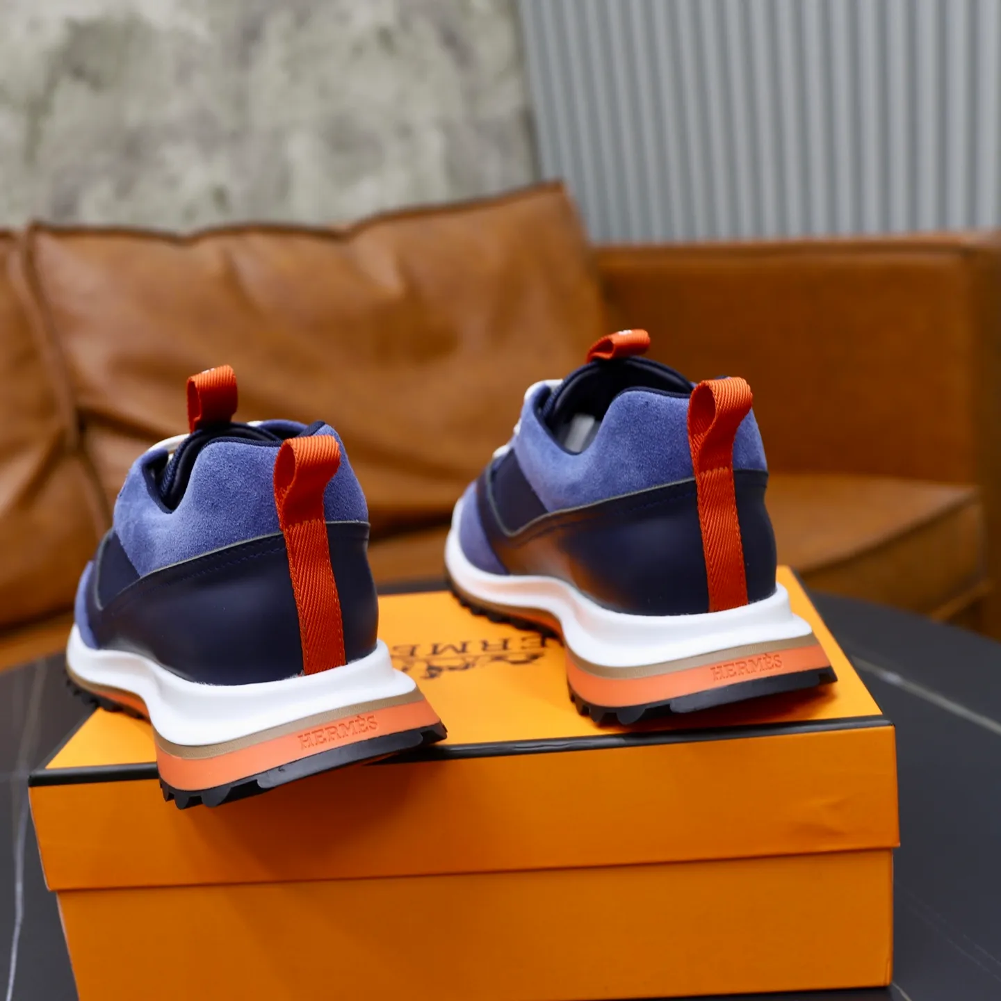 Men's shoes: 462💰🎬【Hermès】Official website synchronization Counter quality French Paris catwalk style Simple and classic Imported original fabric Original outsole Size (size): 38-44